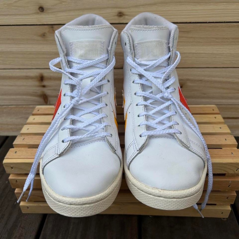 White Converse Pro Leather High-Top Roswell Rayguns Sneakers Trainers - Picture 3 of 8